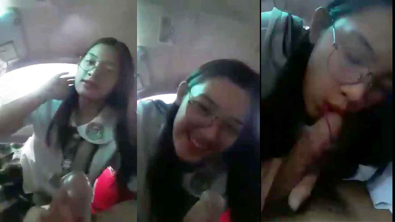 Flirty schoolgirl gets into her teacher's car to suck his cock
