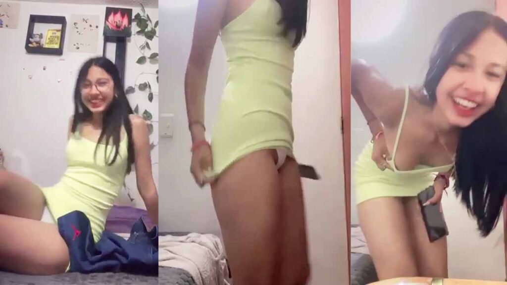Playful nerd girl flashes pussy and white panties