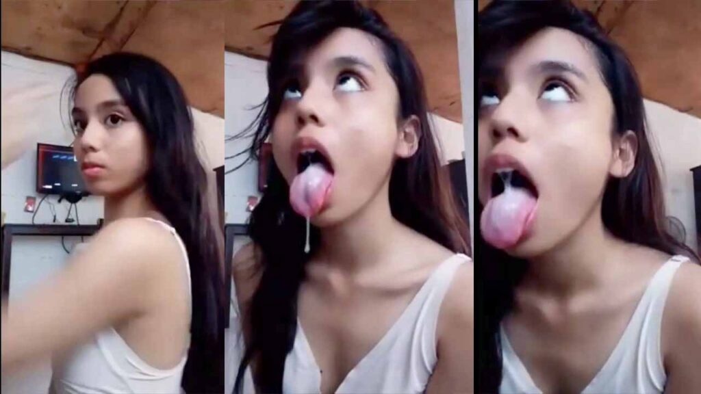 Teen shows she can be dirty with her horny tongue