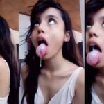 Teen shows she can be dirty with her horny tongue