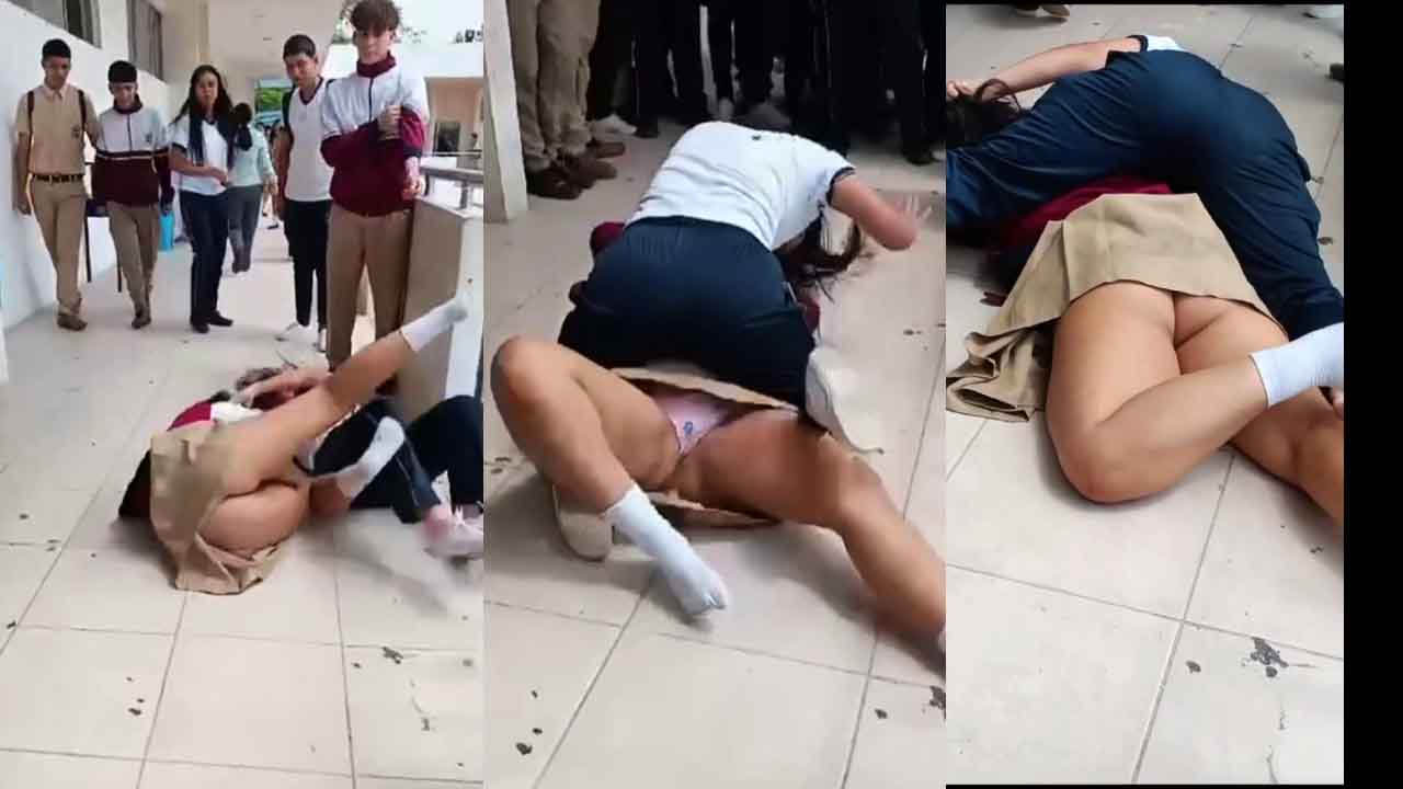 2 FURIOUS SCHOOLGIRLS - ACCIDENTAL ASS AND PUSSY PANTIES IN FIGHT BETWEEN 2 LATINA SCHOOLGIRLS
