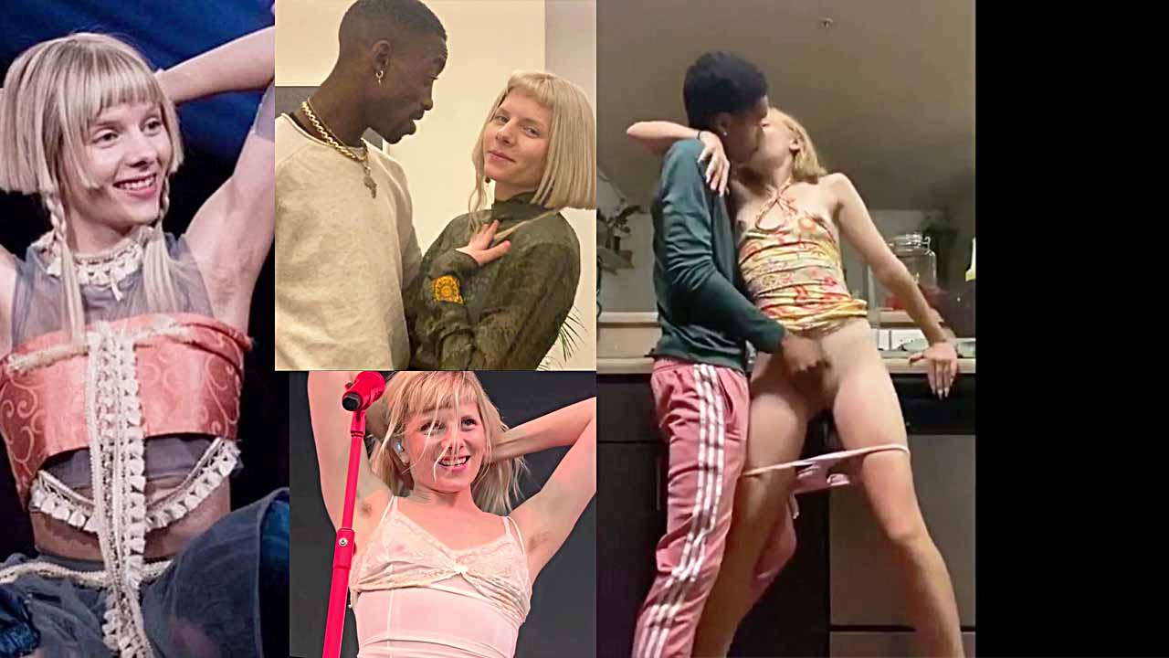 famous singer Aurora Aksnes with a Black man. Leaked porn video