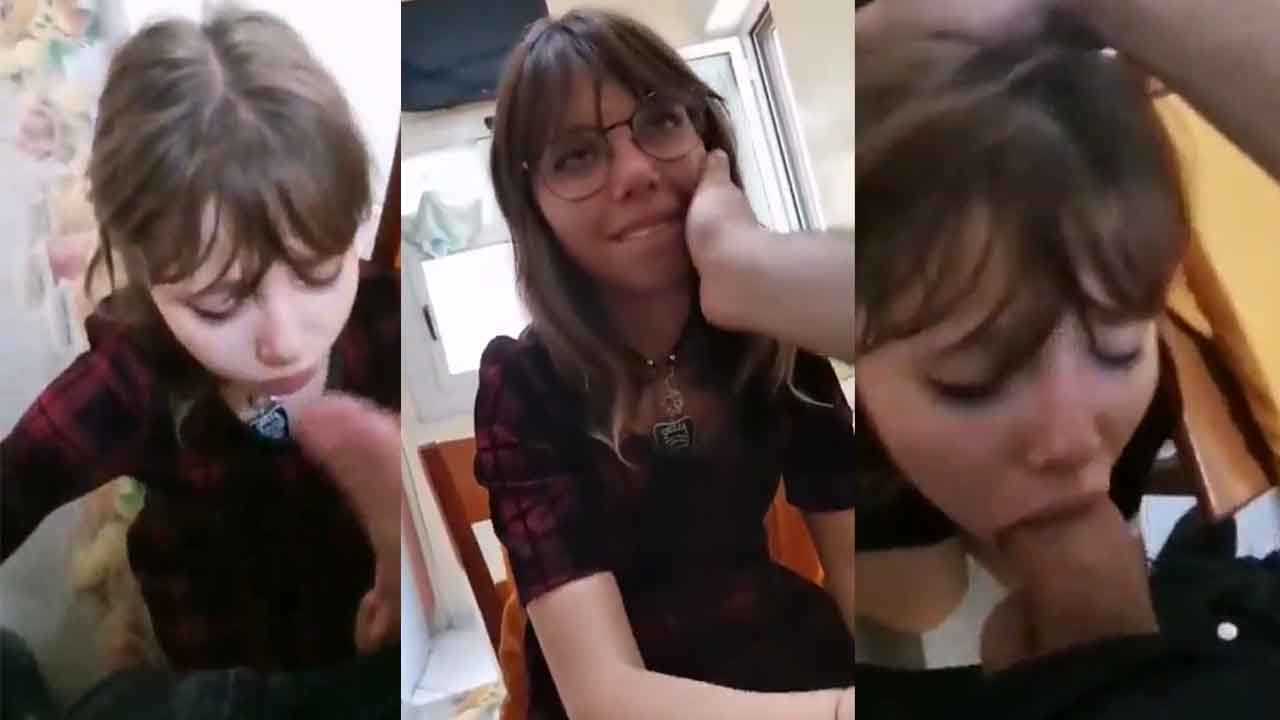 PERVERTED NERDY GIRL SUCKING HER PROFESSOR'S COCK