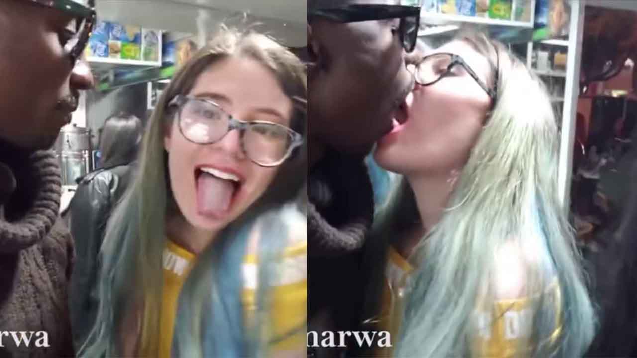 iam_marwa African influencer He gives a French kiss to a teenage fan of his channel.